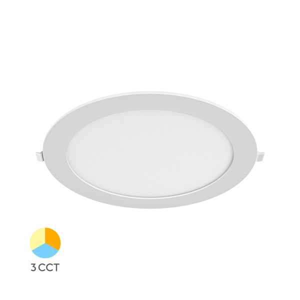 LED Panel Einbauleuchte rund 18W IP20 Ø 21,0 cm | CCT (warmweiß 3000K, neutralweiß 4200K, kaltweiß 6400K)