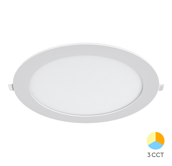 LED Panel Einbauleuchte rund 23W IP20 Ø 28,0 cm | CCT (warmweiß 3000K, neutralweiß 4200K, kaltweiß 6400K)