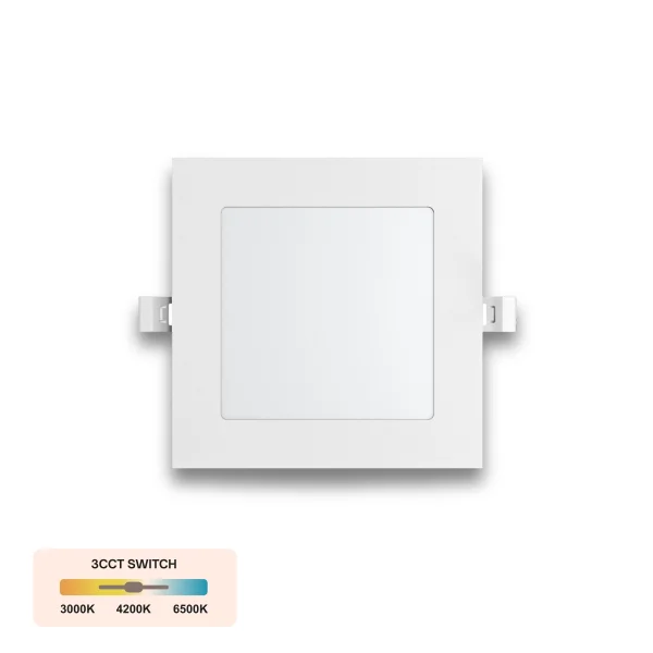 LED Panel Einbauleuchte rechteckig 6W | 13 x 13 cm (11,5 cm Deckenausschnitt) | IP20 | CCT (warmweiß 3000K, neutralweiß 4200k, kaltweiß 6400K)