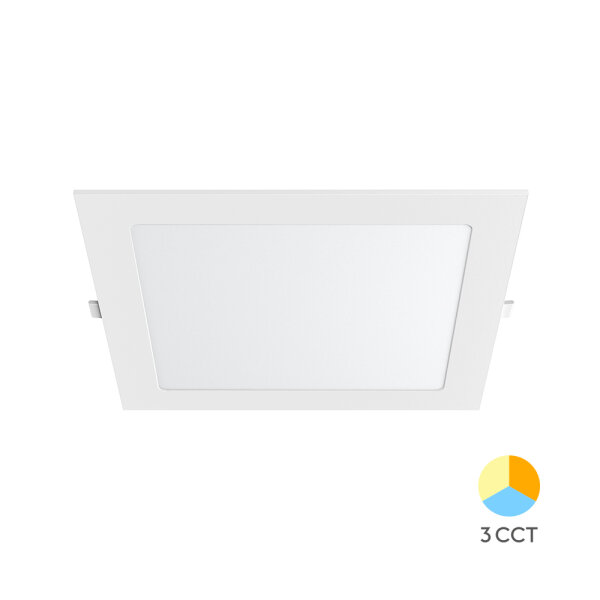 LED Panel Einbauleuchte rechteckig 12W | 17 x 17 cm (15,5 cm Deckenausschnitt) | IP20 | CCT (warmweiß 3000K, neutralweiß 4200K, kaltweiß 6400K)