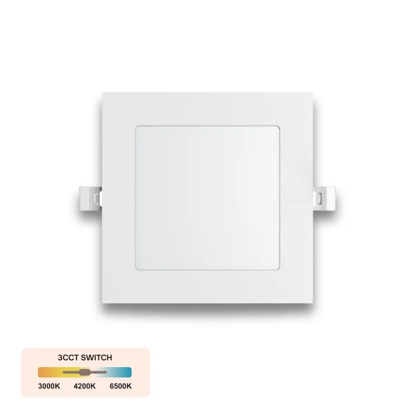 LED Panel Einbauleuchte rechteckig 12W | 17 x 17 cm (15,5 cm Deckenausschnitt) | IP20 | CCT (warmweiß 3000K, neutralweiß 4200K, kaltweiß 6400K)