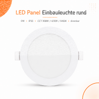 LED Panel Einbauleuchte rund 6W IP20 Ø 11,5 cm |...