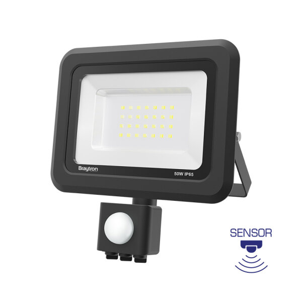 LED Flutlichtstrahler mit Bewegungssensor 50W | kaltweiß 6500K | IP54