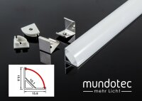 LED Alu Eck-Profil  16,1x16,1mm  - Länge: 2m silber