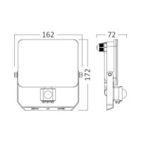 LED Flutlichtstrahler mit Bewegungssensor 30W | 3in1 | IP54 3CCT