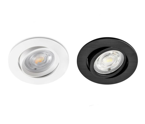5x & 10x LED Einbauspot Einbaustrahler 5W 400Lumen IP40 schwenkbar 7,0cm deckenausschnitt