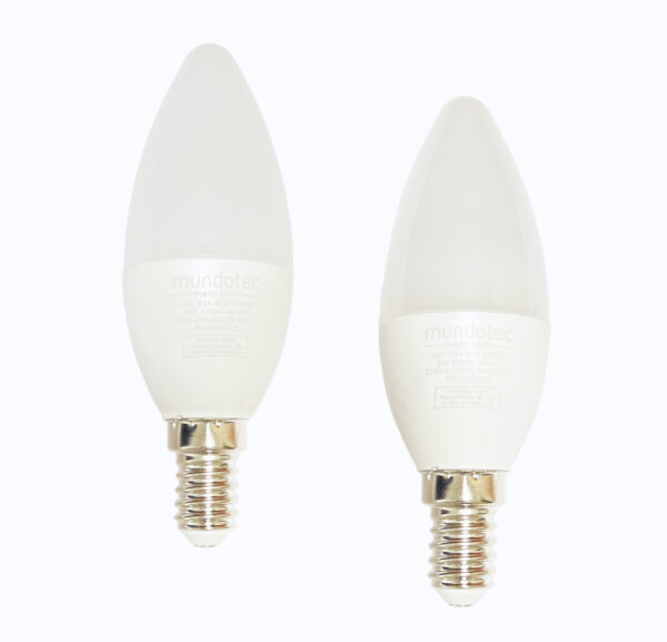 Sparpack LED Leuchtmittel E14 Kerze Flamme Kugel 5 Watt stark wie 40Watt Sparsam