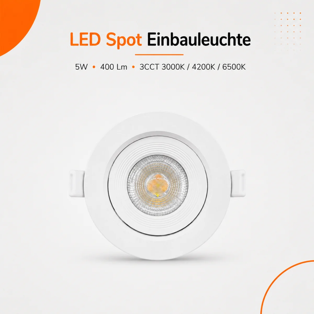 LED Einbauspot Einbaustrahler weiß 5W CCT...