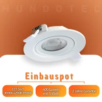 LED Einbauspot Einbaustrahler weiß 5W CCT...