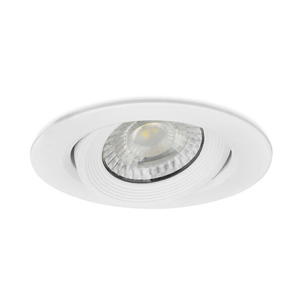 LED Einbauspot Einbaustrahler 9W weiß rund IP40 schwenkbar Ø 9,0 cm (deckenausschnitt) CCT 3 in 1  (warmweiß 3000K, neutralweiß 4200K, kaltweiß 6500K)