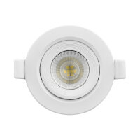 LED Einbauspot Einbaustrahler 9W weiß rund IP40 schwenkbar Ø 9,0 cm (deckenausschnitt) CCT 3 in 1  (warmweiß 3000K, neutralweiß 4200K, kaltweiß 6500K)