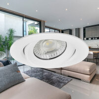 LED Einbauspot Einbaustrahler 9W weiß rund IP40 schwenkbar Ø 9,0 cm (deckenausschnitt) CCT 3000K/4000K/6500K
