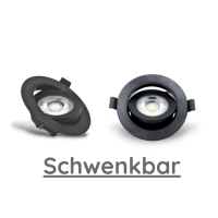 LED Einbauspot Einbaustrahler 9W Schwarz rund IP40...