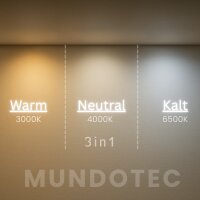 LED Einbauspot Einbaustrahler 9W Schwarz rund IP40 schwenkbar Ø 9,0 cm (deckenausschnitt)  CCT 3000K/4000K/6500K