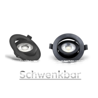 LED Einbauspot Einbaustrahler 9W Schwarz rund IP40 schwenkbar Ø 9,0 cm (deckenausschnitt)  CCT 3000K/4000K/6500K