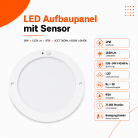 LED Aufbauleuchte Deckenleuchte rund 18 Watt IP20 mit...
