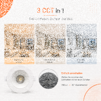 LED Einbauspot  9W weiß-weiß rund IP20 Ø 7,0 cm (deckenausschnitt) CCT 3 in 1  (warmweiß 3000K, neutralweiß 4200K, kaltweiß 6500K)