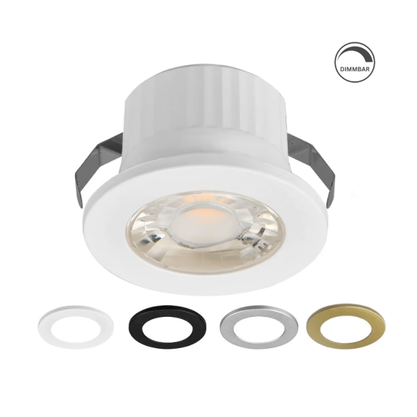 LED Einbauspot Minispot Dimmbar 3W IP54 rund weiß/schwarz/gold/silber Ø 3,5 cm (deckenausschnitt) neutralweiß (4000 K)
