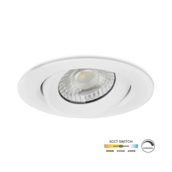 LED Einbauspot Einbaustrahler Dimmbar 7W weiß rund IP20 schwenkbar Ø 7,0 cm (deckenausschnitt) CCT 3000K/4000K/6500K
