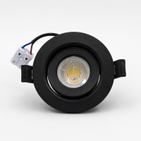 LED Einbauspot Einbaustrahler Dimmbar 7W schwarz rund IP20 schwenkbar Ø 7,0 cm (deckenausschnitt)  CCT 3000K/4000K/6500K