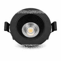LED Einbauspot  6,5W schwarz rund IP20 Ø 7,0 cm (deckenausschnitt) CCT 3 in 1  (warmweiß 3000K, neutralweiß 4200K, kaltweiß 6500K)