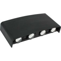 LED Wandleuchte eckig 9W 1- flammig CCT | IP65 |  Grau