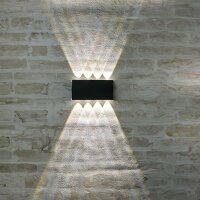 LED Wandleuchte eckig 18W 2 flammig  CCT | IP65 | Grau