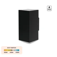 LED Wandleuchte eckig 18W 2 flammig  CCT | IP65 | Grau