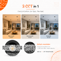 LED Einbauspot Einbaustrahler Schwarz 5W CCT 3000K/4000K/6500K
