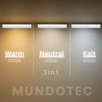 LED Lineare Deckenleuchte 16W IP40 CCT 3000K/4000K/6500K 60cm weiß