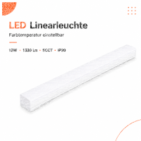 LED Linearlampe 12W -  588mm, G5, CCT...