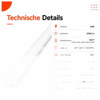 LED Linearlampe 30W - 1488mm, G5, CCT...