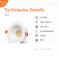 LED Einbauspot 10W-15W-20W / CCT...
