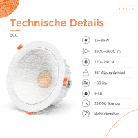 LED Einbauspot 25W-30W-35W / CCT...