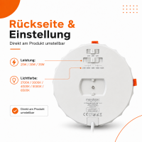LED Einbauspot 25W-30W-35W / CCT 2700K-3000K-4000K-5000K-6500K