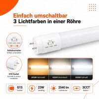 LED Tube G13 / 23 Watt / LED Röhre mit 3CCT 3000K...
