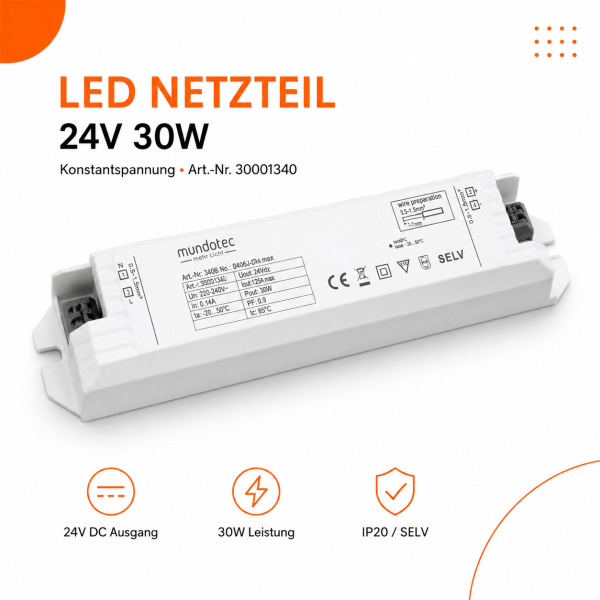 LED Netzteil 24V IP20 30W