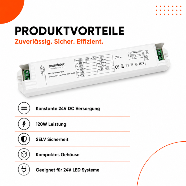 LED Netzteil 24V IP20 120W