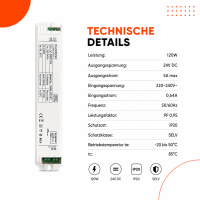 LED Netzteil 24V IP20 120W