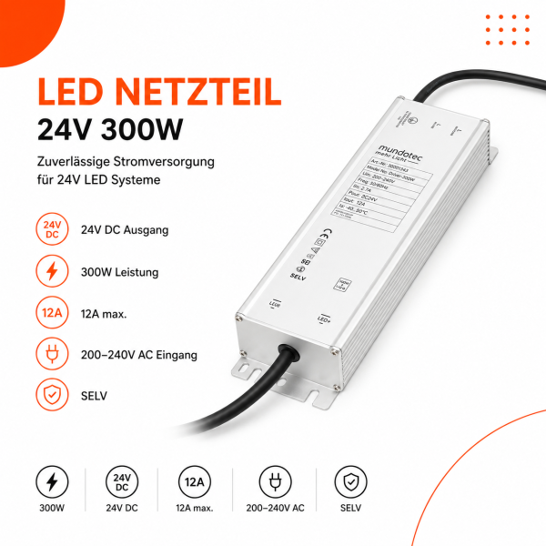 LED Netzteil 300W 24V - IP20