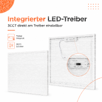 LED  Deckenaufbauleuchte 36W 620x620 CCT 3000k / 4200K / 6500K 4400lm UGR<19