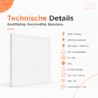 LED  Deckenaufbauleuchte 36W 620x620 CCT 3000k / 4200K /...