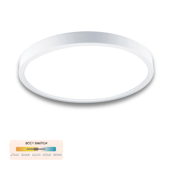 LED Aufbauleuchte Deckenleuchte Weiß rund 50W mit Fernbedienung - 6000Lm