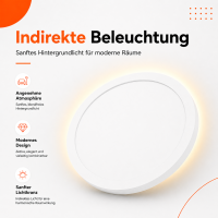 LED Aufbauleuchte Deckenleuchte Weiß rund 50W mit Fernbedienung - 6000Lm