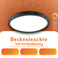 LED Aufbauleuchte Deckenleuchte Schwarz rund 50W mit...