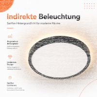 LED Aufbauleuchte Deckenleuchte Schwarz rund 50W mit Fernbedienung  - 6000Lm