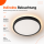 LED Aufbauleuchte Deckenleuchte Schwarz rund 50W mit Fernbedienung  - 6000Lm