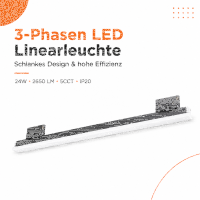 LED Linearlampe 24W Schwarz - 1188mm 4 Phasen - 5CCT...
