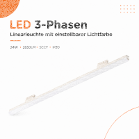 LED Linearlampe 24W Weiß - 1188mm 4 Phasen -5 CCT...