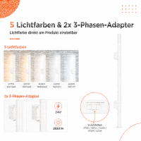 LED Linearlampe 24W Weiß - 1188mm 4 Phasen -5 CCT 2700K/3000K/4000K/5000K/6500K